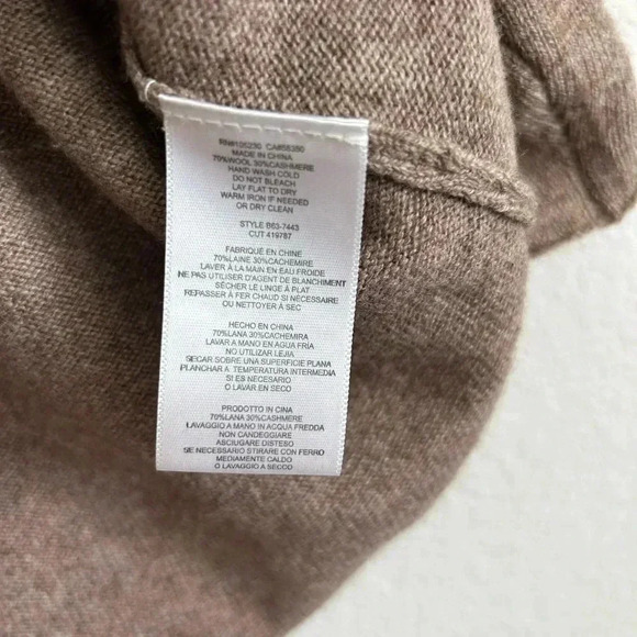 Joie Wool Cashmere Tunic Sweater Womens Medium Brown Long Sleeve Asymmetrical - Picture 5 of 7